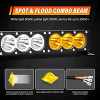 SKYWORLD LED fénysor offroad 210W fehér-sárga spot/flood - 38 inch 3