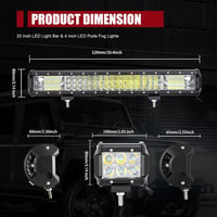 SKYWORLD 50cm 288W LED munkalámpa 12V/24V offroad fényhíd + 2x10cm 18W szpotlámpa 2