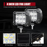 SKYWORLD 50cm 288W LED munkalámpa 12V/24V offroad fényhíd + 2x10cm 18W szpotlámpa 6