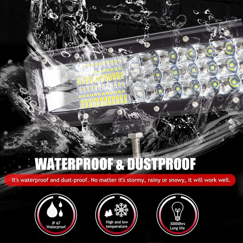 SKYWORLD 50cm 288W LED munkalámpa 12V/24V offroad fényhíd + 2x10cm 18W szpotlámpa