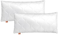 sleepling Basic 100 Vankúš z mikrovlákna 30x50 cm, súprava 2 ks, biely, vhodný pre alergikov, prateľný na 60 °C, Oeko-Tex, vyrobené v EÚ 1