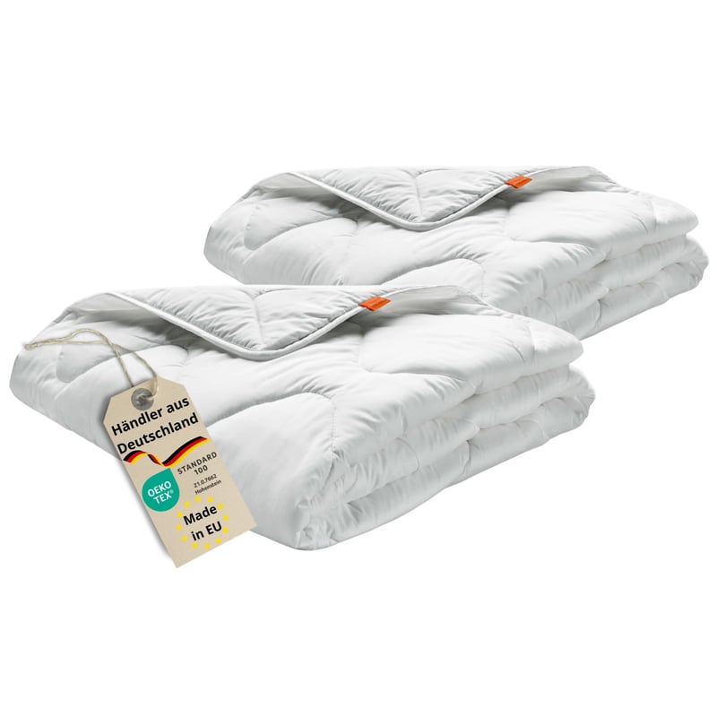 Set 2 Plăpumi din Microfibră sleepling Basic 135x200 cm, Căldură Medie pentru Tot Anul, Alb