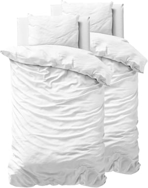 Sleeptime set posteljine od 100% pamuka - bijeli - 135x200 cm - 4-dijelni