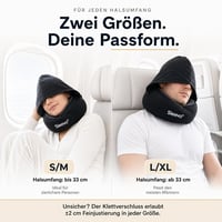 Cestovný vankúš Sleevo Pro s kapucňou a výplňou z pamäťovej peny – veľkosť M, čierny – ergonomický vankúš na cestovanie lietadlom, vlakom a autom, s funkciou zatemnenia 4