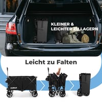 Cărucior pliabil SLIDBEAT XXL 220-330 L, cu capacitate de încărcare de 200 kg, frână, roți pivotante la 360°, suport pentru băuturi, ideal pentru camping, grădină și plajă 10