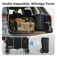 Cărucior pliabil SLIDBEAT XXL 220-330 L, cu capacitate de încărcare de 200 kg, frână, roți pivotante la 360°, suport pentru băuturi, ideal pentru camping, grădină și plajă 8