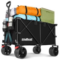 Cărucior pliabil SLIDBEAT XXL 220-330 L, cu capacitate de încărcare de 200 kg, frână, roți pivotante la 360°, suport pentru băuturi, ideal pentru camping, grădină și plajă 4