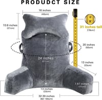 SLIGUY 78,7 cm Ágyneműs Háttámlás Párna Levehető Karokkal, Olvasópárna Tévézéshez 4