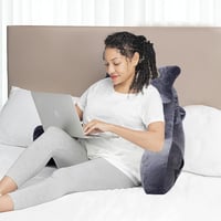 SLIGUY Olvasópárna ágyhoz, kanapéhoz, hátpárnával, zsebbel, sötétszürke 6