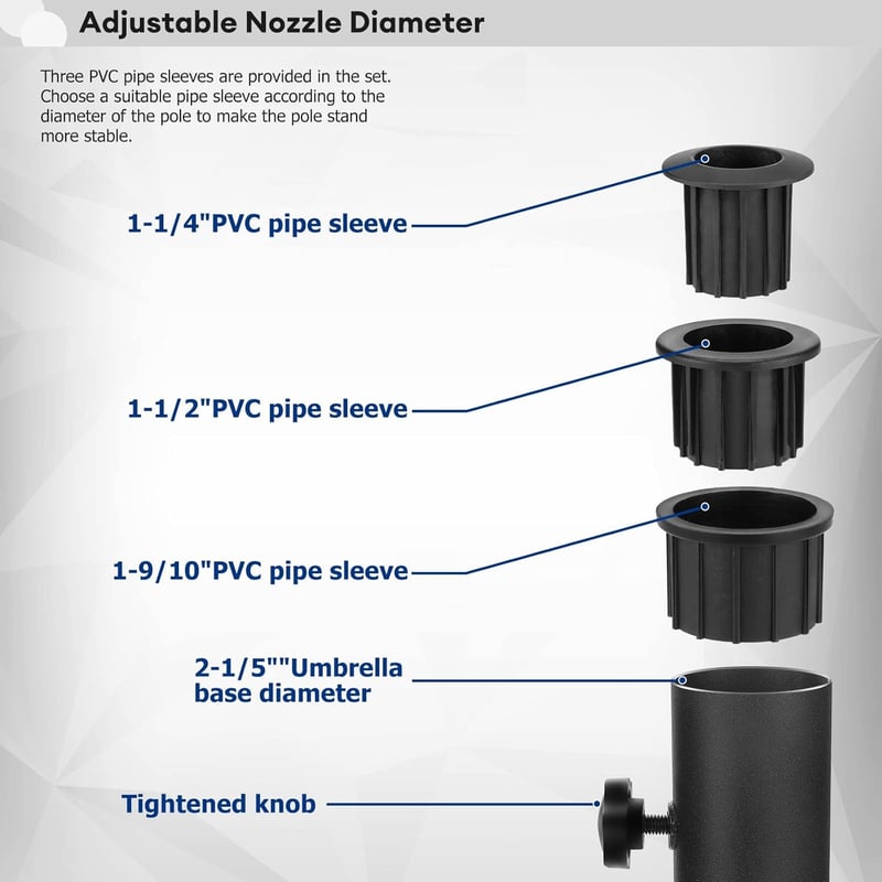 SLIIMU Univerzális Napernyő Állvány Adapter 48/38/32mm Redukciós Gyűrűvel