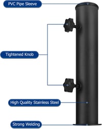 SLIIMU Univerzális Napernyő Állvány Adapter 48/38/32mm Redukciós Gyűrűvel 4