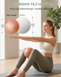 Minge de Pilates Slim Panda 15-17 cm cu pompă, mini minge de gimnastică pentru mușchii profunzi, planșeul pelvin, suport pentru gât și zona lombară, cu supapă anti-scurgere 2
