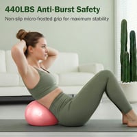 Slim Panda pilates lopta 23 cm, ružová malá gymnastická lopta nafukovacia so slamkou, mäkká fitnes lopta na jogu a rovnováhu na cvičenie doma pre seniorov 4