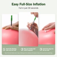 Slim Panda pilates lopta 23 cm, ružová malá gymnastická lopta nafukovacia so slamkou, mäkká fitnes lopta na jogu a rovnováhu na cvičenie doma pre seniorov 6