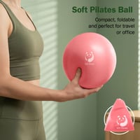 Slim Panda pilates lopta 23 cm, ružová malá gymnastická lopta nafukovacia so slamkou, mäkká fitnes lopta na jogu a rovnováhu na cvičenie doma pre seniorov 3