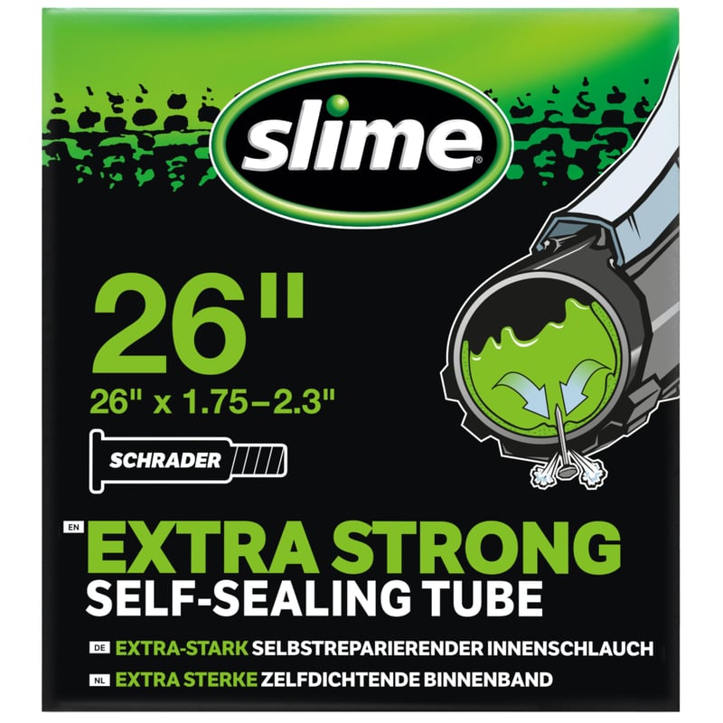 Samotesniaca duša na bicykel Slime 30059 s tesniacim gélom proti defektom, ventil Schrader, 26" x 1,75-2,3", čierna