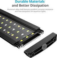 BootyBay SlimLED Akvárium Világítás Időzítővel - Teljes Spektrumú LED Lámpa Vízi Növényekhez és Édesvízi Medencékhez - 90-110 cm, 25W, Feket 4