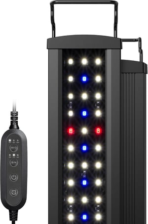 BootyBay SlimLED Akvárium Világítás Időzítővel - Teljes Spektrumú LED Lámpa Vízi Növényekhez és Édesvízi Medencékhez - 90-110 cm, 25W, Feket