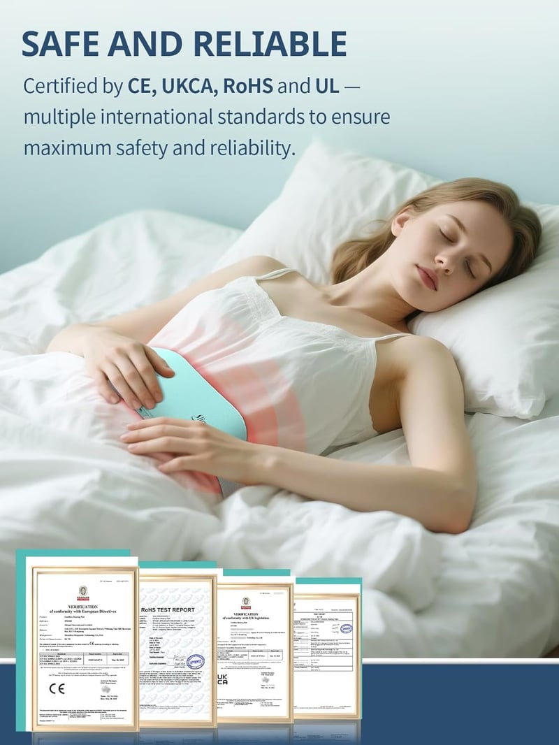 Slimpal Vezeték Nélküli Melegítőöv Menstruációs Fájdalomra - USB Tölthető Hordozható Melegítőpárna  Rózsaszín