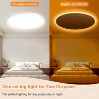 slochi Dimmelhető LED Mennyezeti Lámpa 36W 4200LM Távirányítóval, 1800K-6500K Színhőmérséklet, 40cm Kerek Fehér Modern Nappali 3