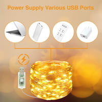Slochi Fotó Csipeszes Fényfüzér - 12m 120 LED USB Dekorációs Világítás Távirányítóval - Képtartó Füzér Szobába, Nappaliba, Esküvőre, Partikr 5