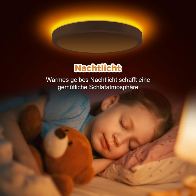 slochi LED Mennyezeti Lámpa 15W 1500LM, Állítható Színhőmérséklet 1800K-6500K, Ultra Vékony Kerek Fehér Mennyezeti Világítás Hálószoba Nappa