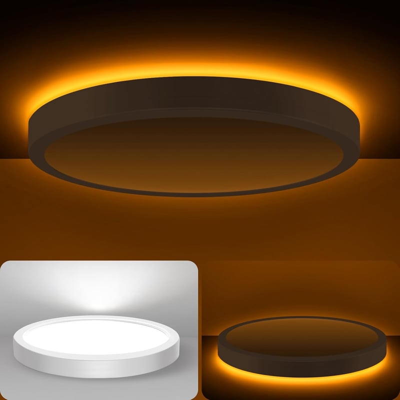 slochi LED Mennyezeti Lámpa 15W 1500LM, Állítható Színhőmérséklet 1800K-6500K, Ultra Vékony Kerek Fehér Mennyezeti Világítás Hálószoba Nappa