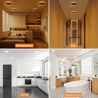 slochi LED Mennyezeti Lámpa 15W 1500LM, Állítható Színhőmérséklet 1800K-6500K, Ultra Vékony Kerek Fehér Mennyezeti Világítás Hálószoba Nappa 6