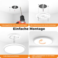 slochi LED Mennyezeti Lámpa 16 cm Kerek Vízálló 3 Színhőmérséklet 12W 1500lm Fürdőszoba - 1 piece, White 8