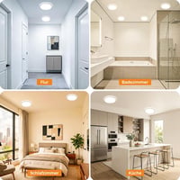 slochi LED Mennyezeti Lámpa 16 cm Kerek Vízálló 3 Színhőmérséklet 12W 1500lm Fürdőszoba - 1 piece, White 6