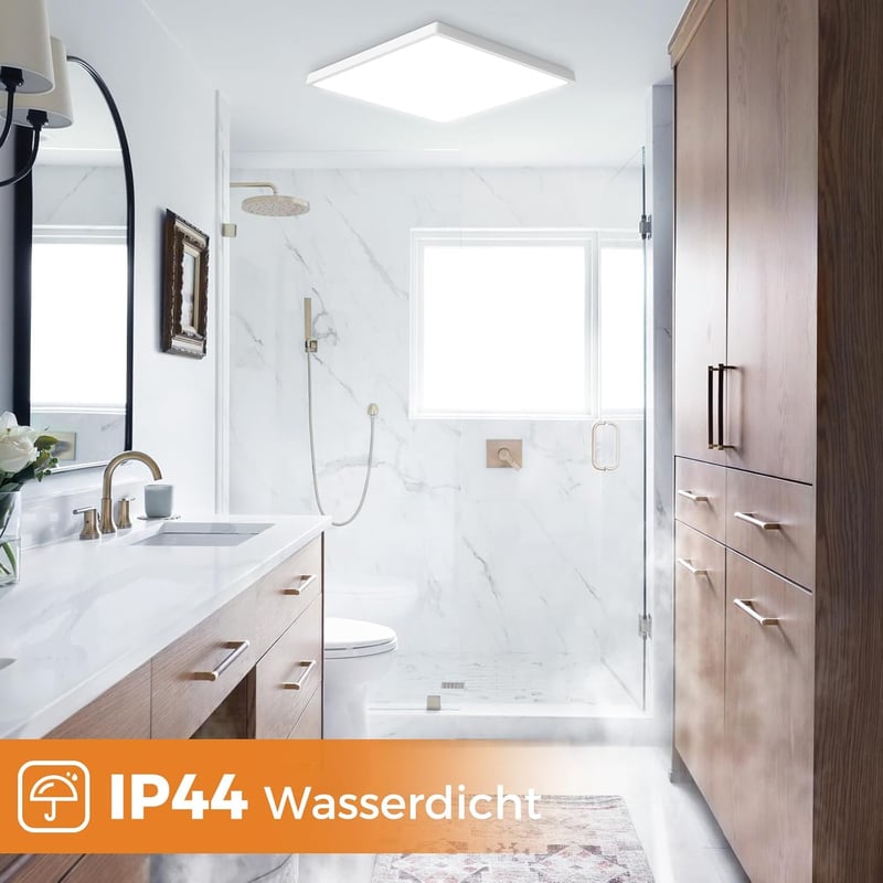 slochi LED Mennyezeti Lámpa 2 db 18W Ultra Vékony Négyzet Alakú 6500K Hideg Fehér Vízálló Fürdőszoba Konyha Hálószoba