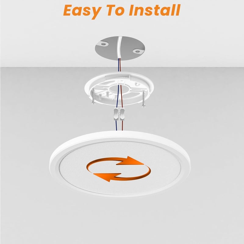 slochi LED Mennyezeti Lámpa 23 cm 18W - 3 Színhőmérsékletű (3000K/4000K/6500K) Kerek IP44 Vízálló Világítás Fürdőszobába, Konyhába, Folyosór