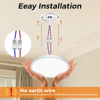 slochi LED Mennyezeti Lámpa Kerek 18cm Fürdőszoba Konyha Hálószoba Flat 3 Színhőmérséklet IP44 Vízálló 1500lm - 1 Stücke 18cm, White 8
