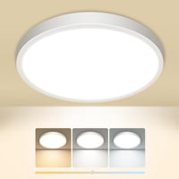 slochi LED Mennyezeti Lámpa Kerek 18cm Fürdőszoba Konyha Hálószoba Flat 3 Színhőmérséklet IP44 Vízálló 1500lm - 1 Stücke 18cm, White 1