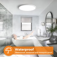 Plafonieră LED slochi, rotundă și plată, diametru 50 cm, 3 temperaturi de culoare, 46W, 4600LM, iluminat alb pentru sufragerie și dormitor 5
