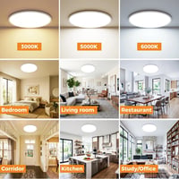 Plafonieră LED slochi, rotundă și plată, diametru 50 cm, 3 temperaturi de culoare, 46W, 4600LM, iluminat alb pentru sufragerie și dormitor 3