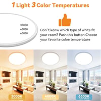 Plafonieră LED slochi, rotundă și plată, diametru 50 cm, 3 temperaturi de culoare, 46W, 4600LM, iluminat alb pentru sufragerie și dormitor 2