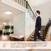 slochi LED Mennyezeti Lámpa Mozgásérzékelővel 2db 15W Fehér Négyzet Alakú 3 Színhőmérséklet Folyosó Konyha Lépcső 5