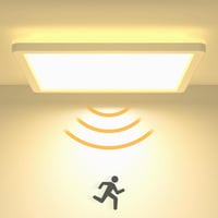 slochi Mozgásérzékelős Mennyezeti LED Lámpa, 20W, 22cm, 3000K Meleg Fehér, 1500 Lumen, Vékony Kivitel Garázsba, Folyosóra, Tárolóba 1