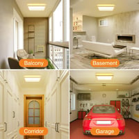slochi Mozgásérzékelős Mennyezeti LED Lámpa, 20W, 22cm, 3000K Meleg Fehér, 1500 Lumen, Vékony Kivitel Garázsba, Folyosóra, Tárolóba 6