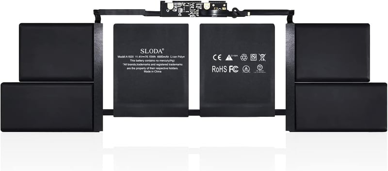 SLODA A1820 csere laptop akkumulátor MacBook Pro 15 A1707 Late 2016 Mid 2017 Li-Polymer 11.4V 6680mAh