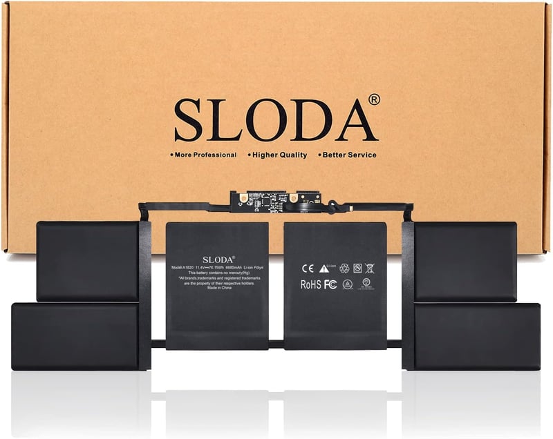 SLODA A1820 csere laptop akkumulátor MacBook Pro 15 A1707 Late 2016 Mid 2017 Li-Polymer 11.4V 6680mAh