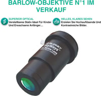 Slokey Barlow Pro 5x Nagyító Lencse Teleszkóphoz - 1,25" Átmérőjű Csillagászati Kiegészítő Bolygók és Égitestek Részletes Megfigyeléséhez 2