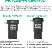 Slokey Barlow Pro 5x Nagyító Lencse Teleszkóphoz - 1,25" Átmérőjű Csillagászati Kiegészítő Bolygók és Égitestek Részletes Megfigyeléséhez 4