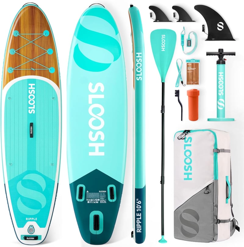 SLOOSH 10'6" Felfújható Stand Up Paddle Board EVA Fedlappal, Pumpa és Táskával