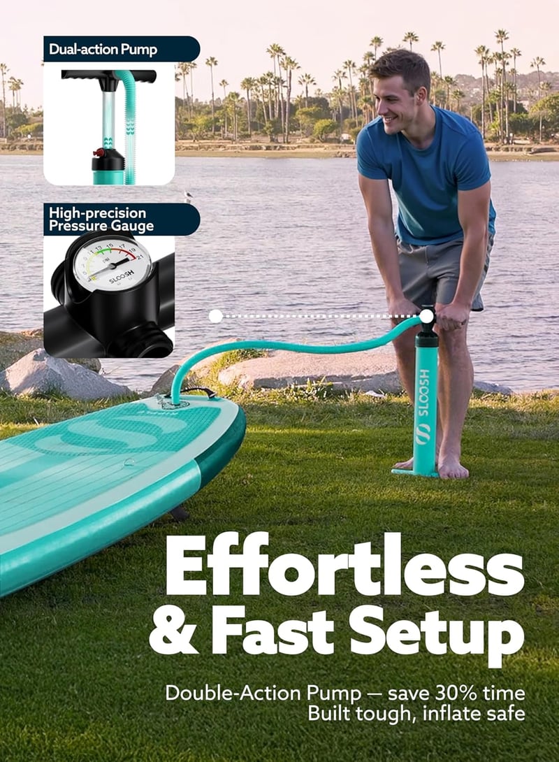 SLOOSH 10'6" Felfújható Stand Up Paddle Board EVA Fedlappal, Pumpa és Táskával