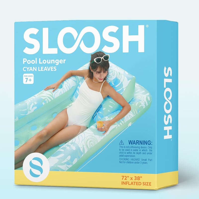 Sloosh 180x95 cm Felfújható Medence Matrac Italos Tartóval és Háttámlával