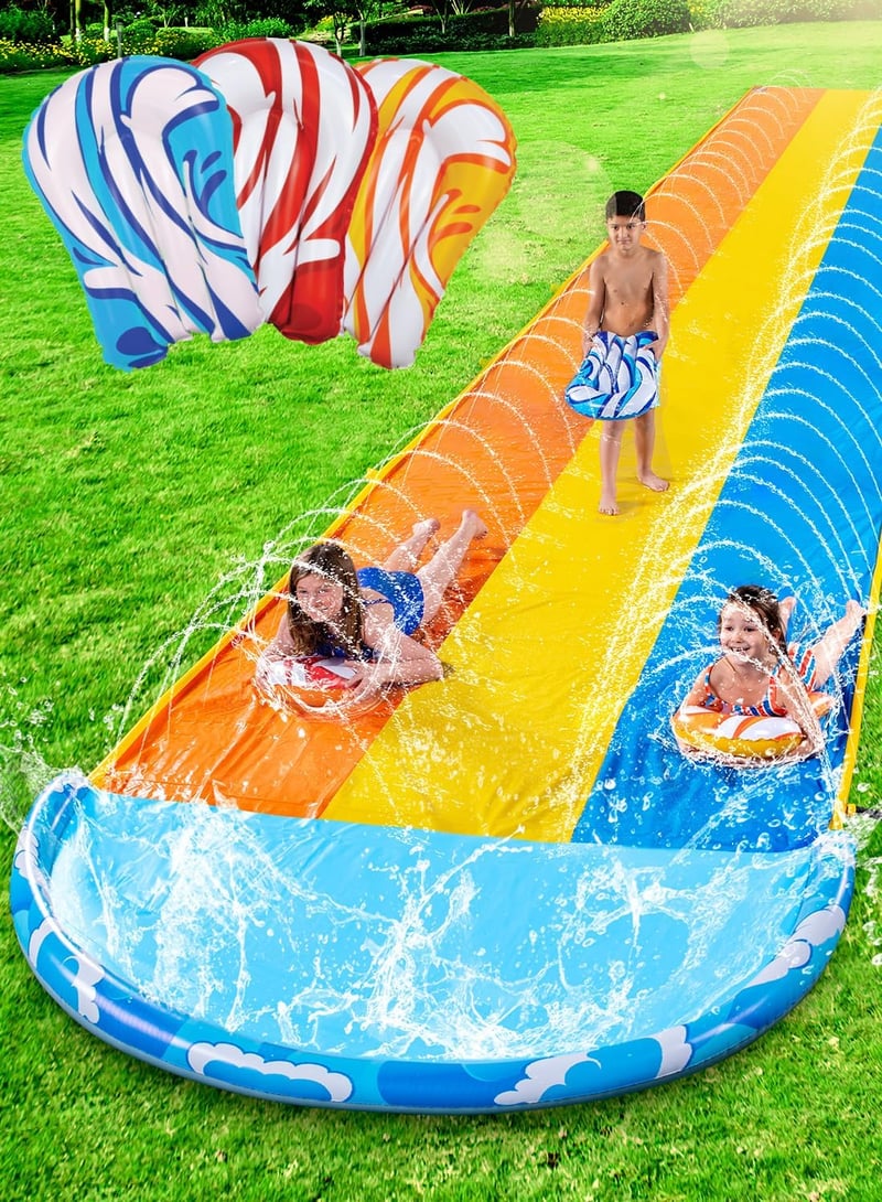 Sloosh 685 cm-es hullám vízcsúszda 3 testdeszkával és permetezővel - Multicoloured