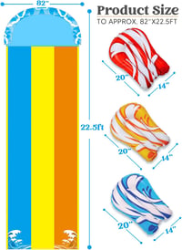 Sloosh 685 cm-es hullám vízcsúszda 3 testdeszkával és permetezővel - Multicoloured 7