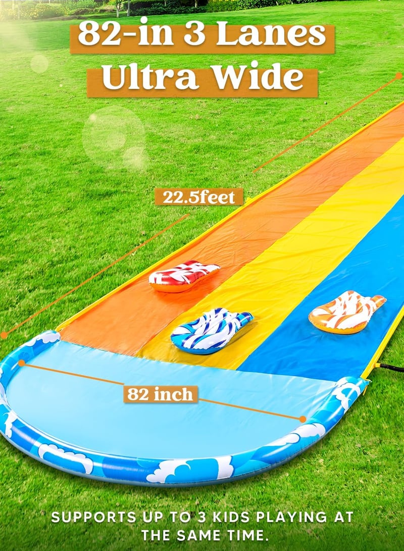 Sloosh 685 cm-es hullám vízcsúszda 3 testdeszkával és permetezővel - Multicoloured